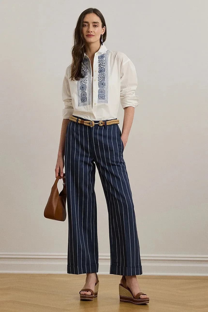 Брюки из смесового льна - фото 3