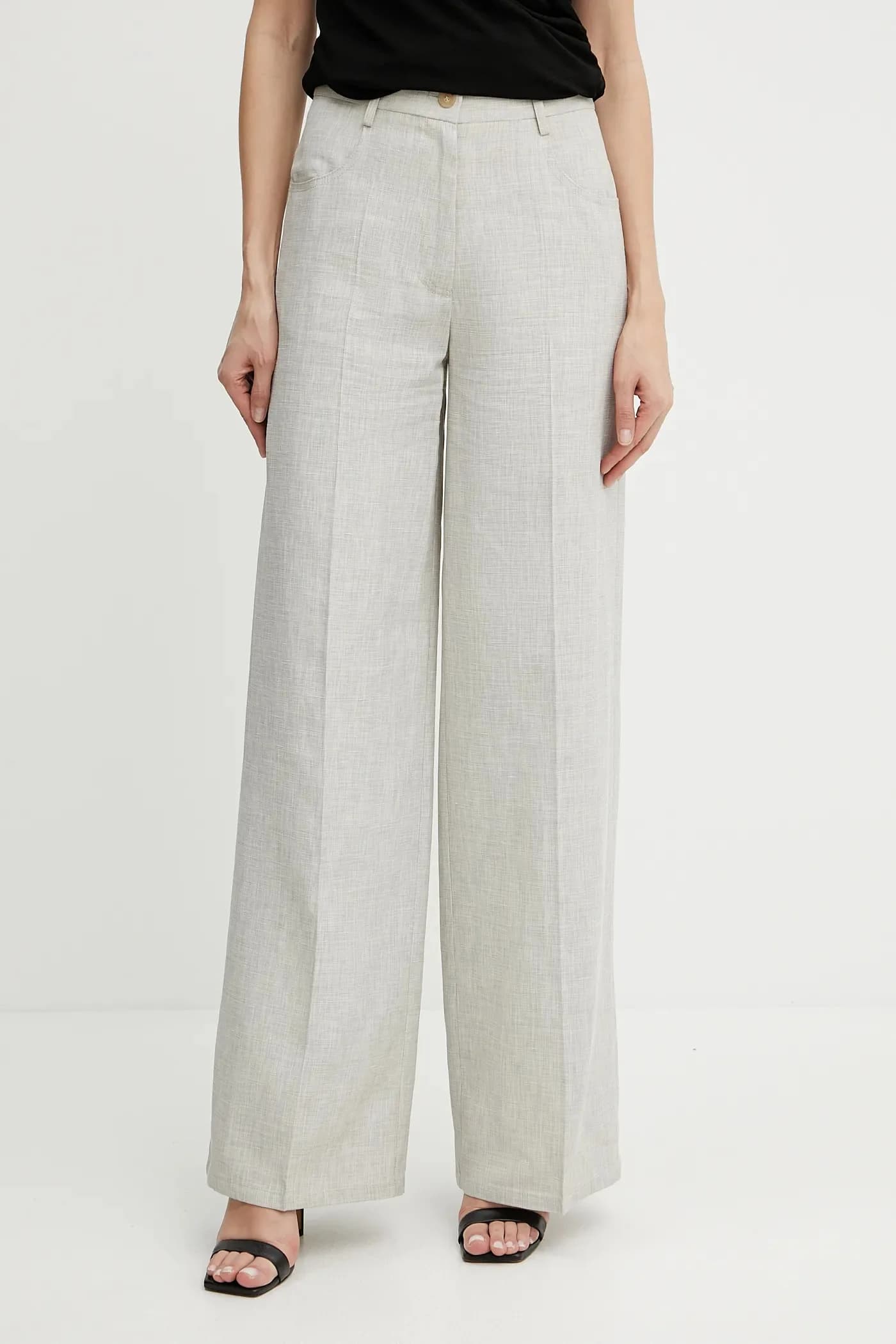 Брюки из смесового льна