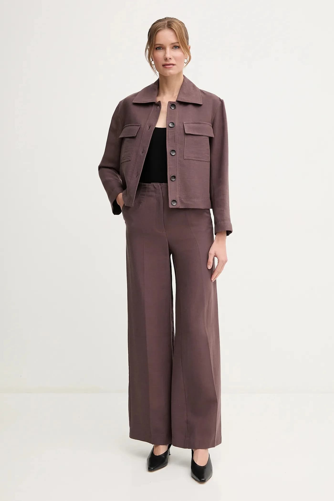 Брюки из смесового льна - фото 2