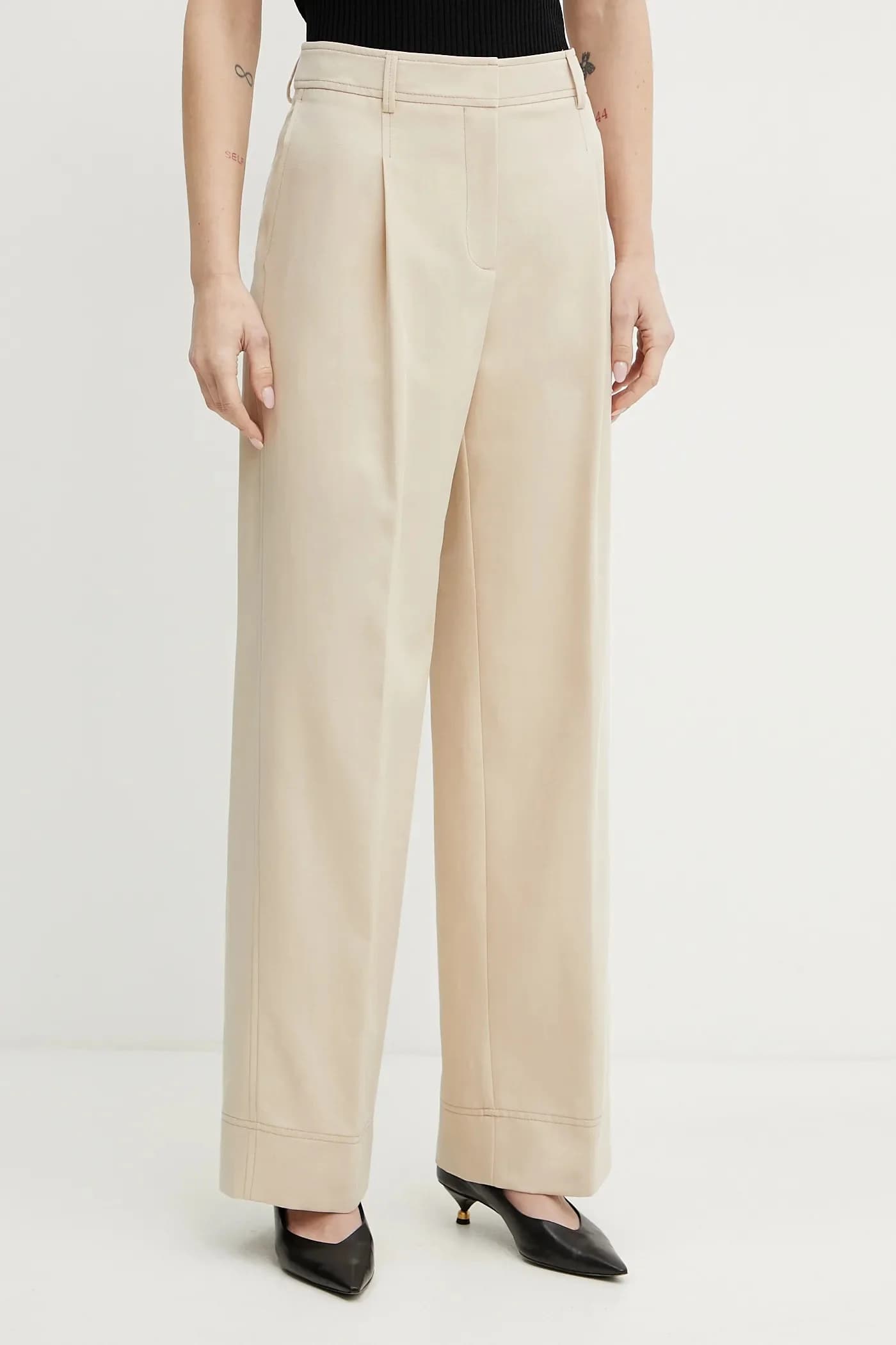 Брюки из смесового льна