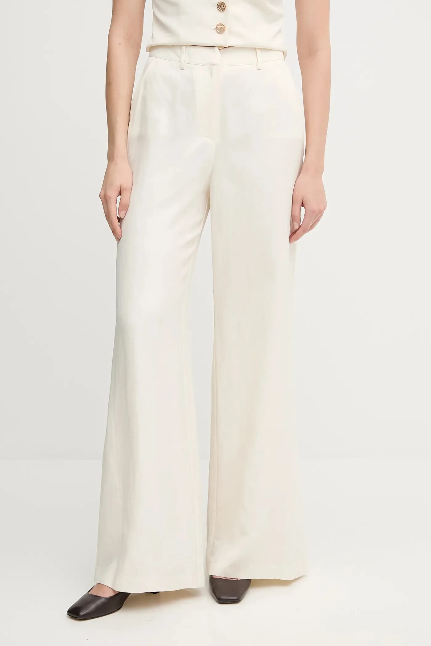 Брюки из смесового льна