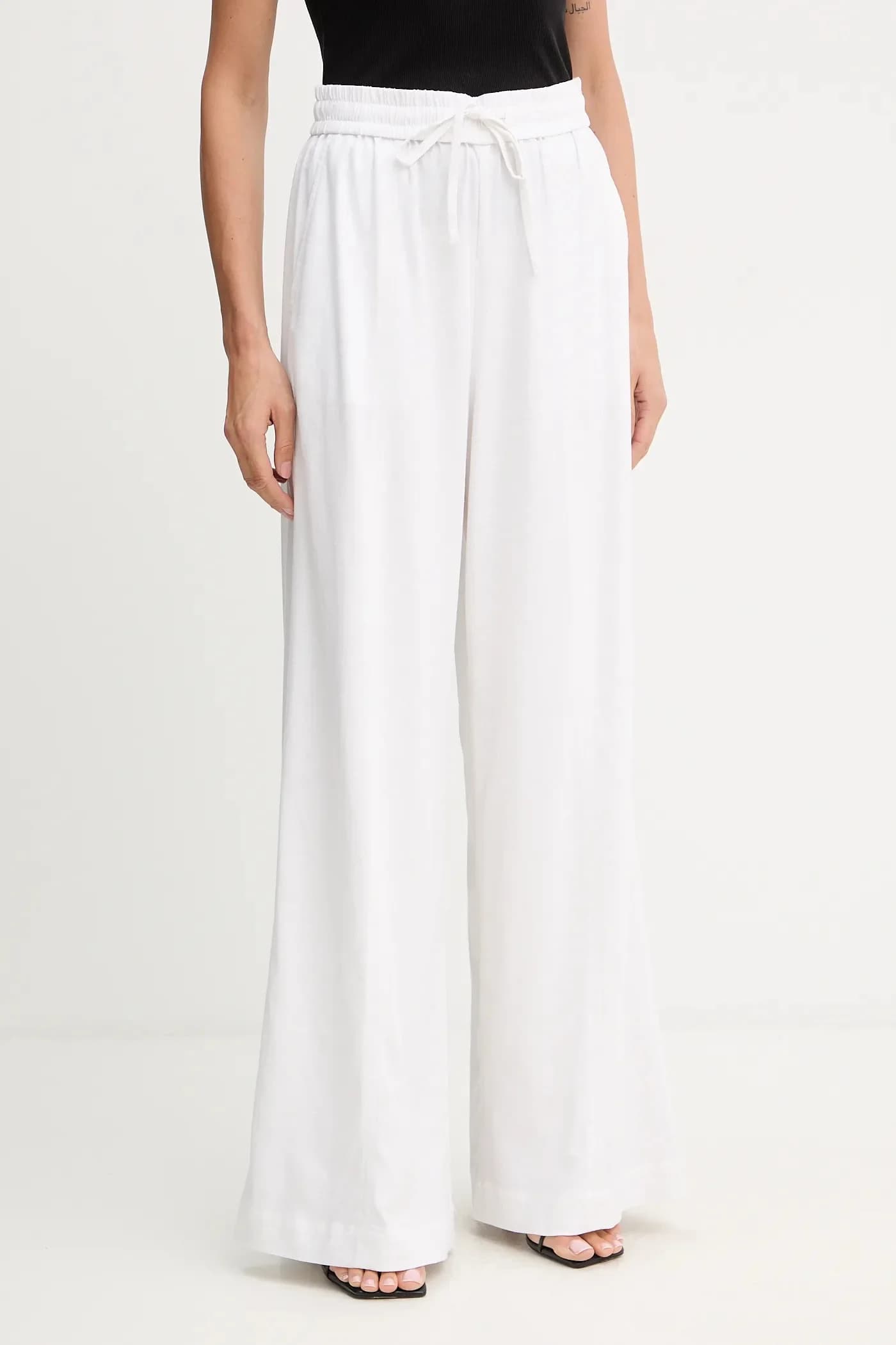 Брюки из смесового льна