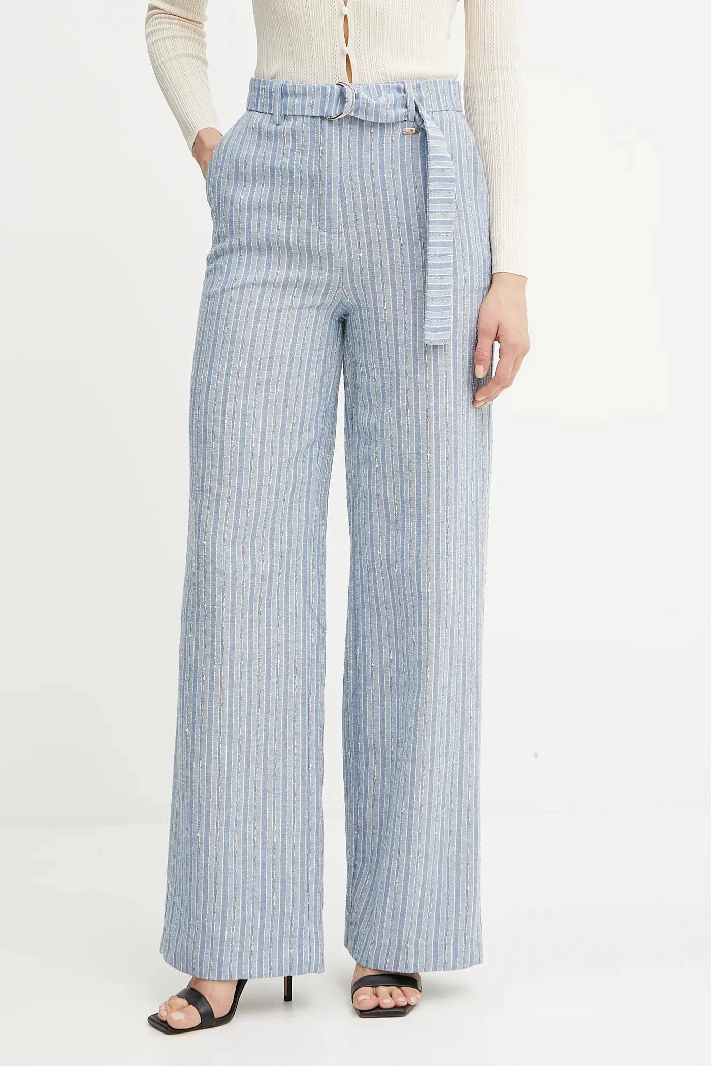 Брюки из смесового льна