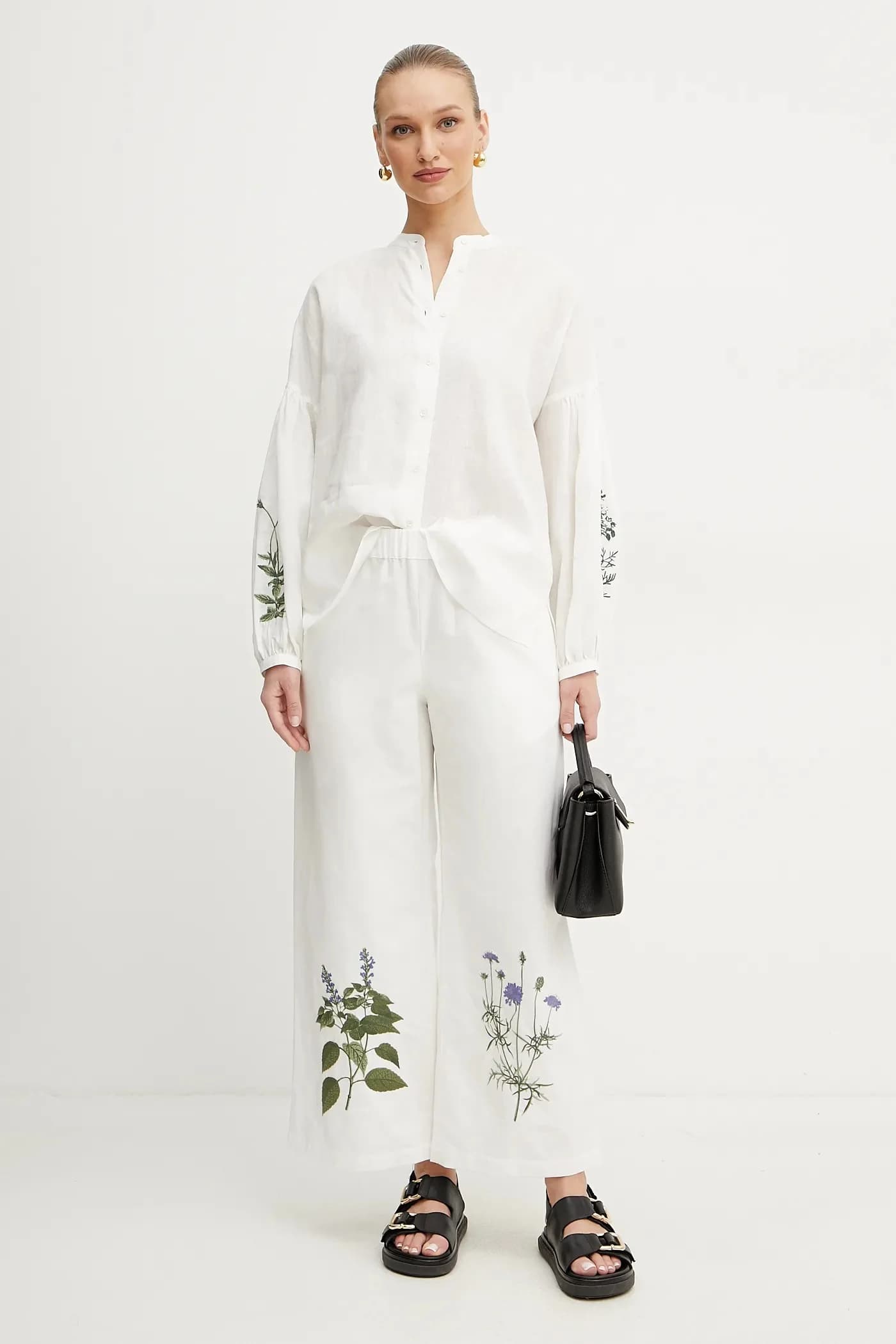 Брюки из смесового льна - фото 2