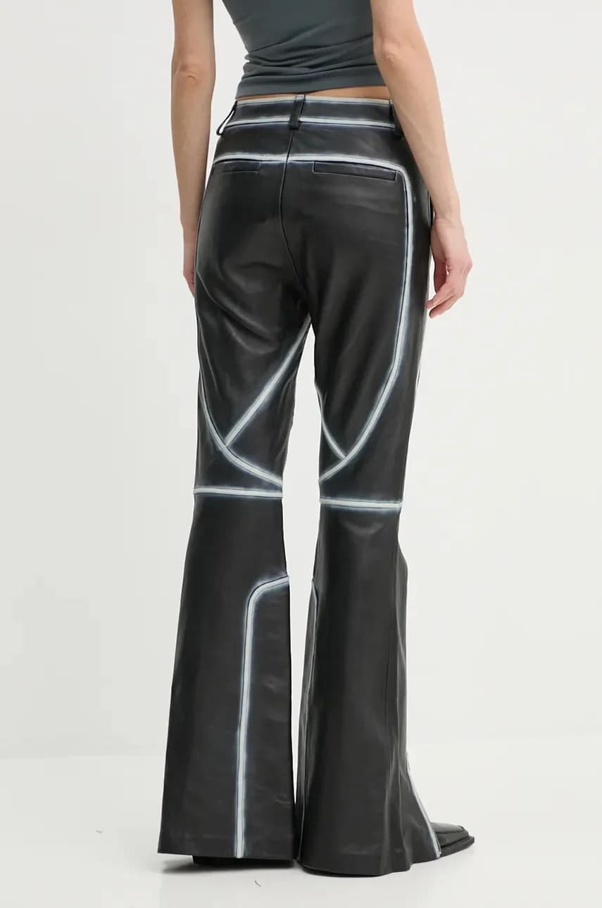 Мотобрюки Кожаные брюки с детальной отделкой - фото 3