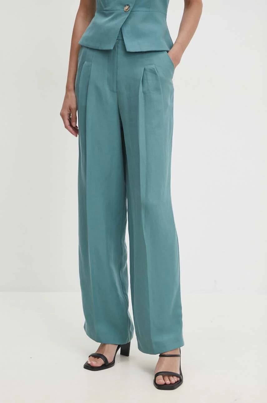 Брюки из смесового льна