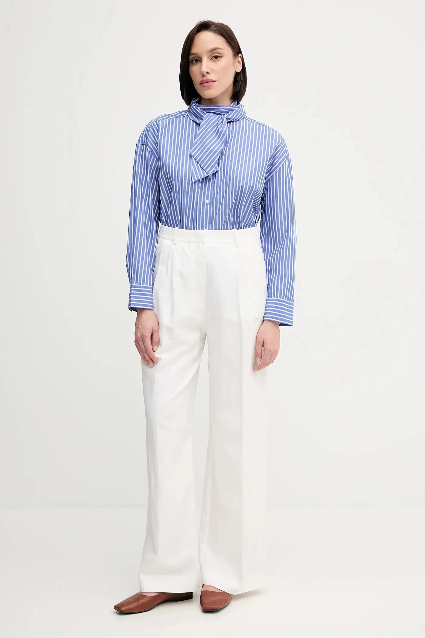 Брюки из смесового льна - фото 2