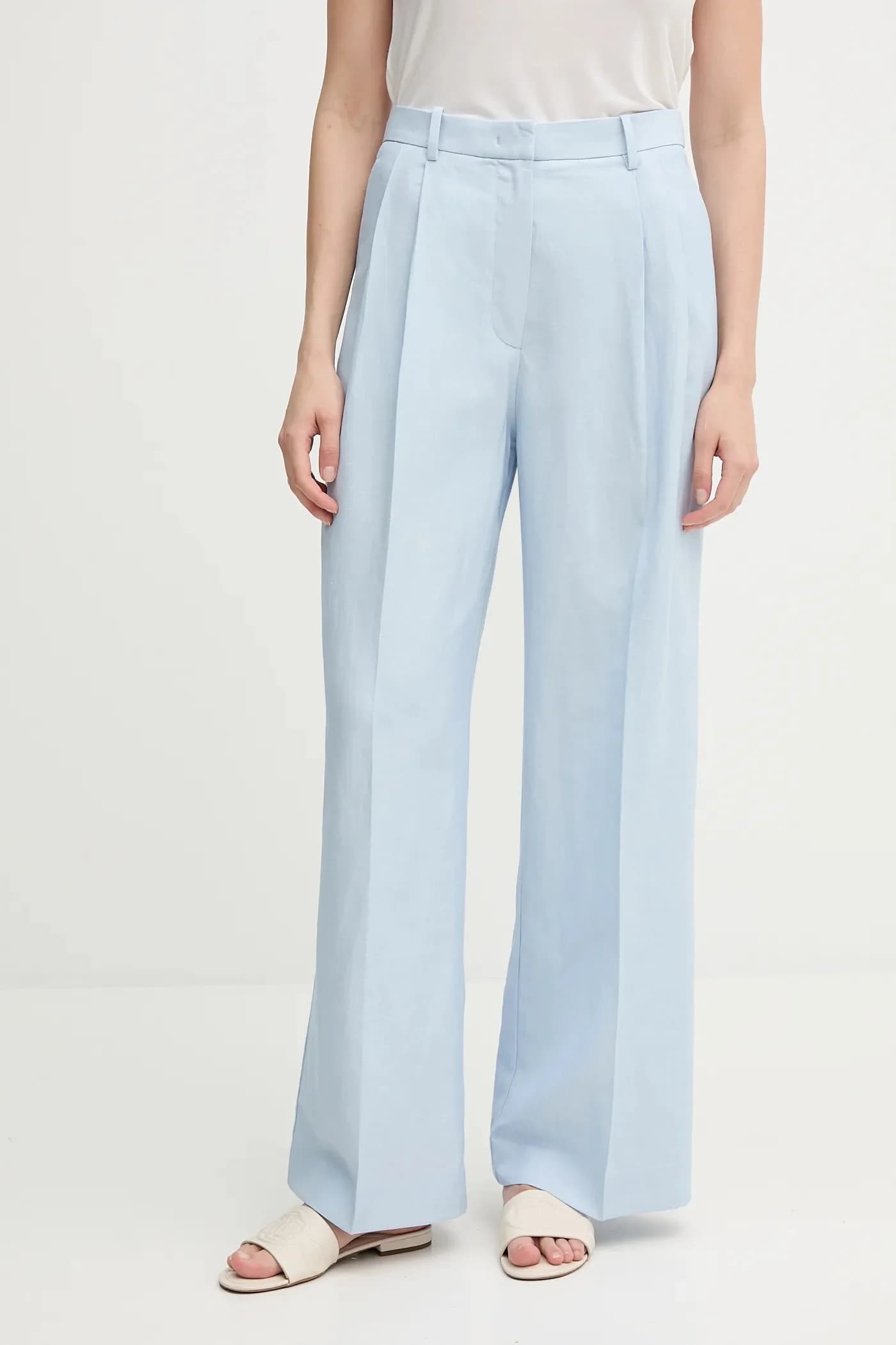 Брюки из смесового льна