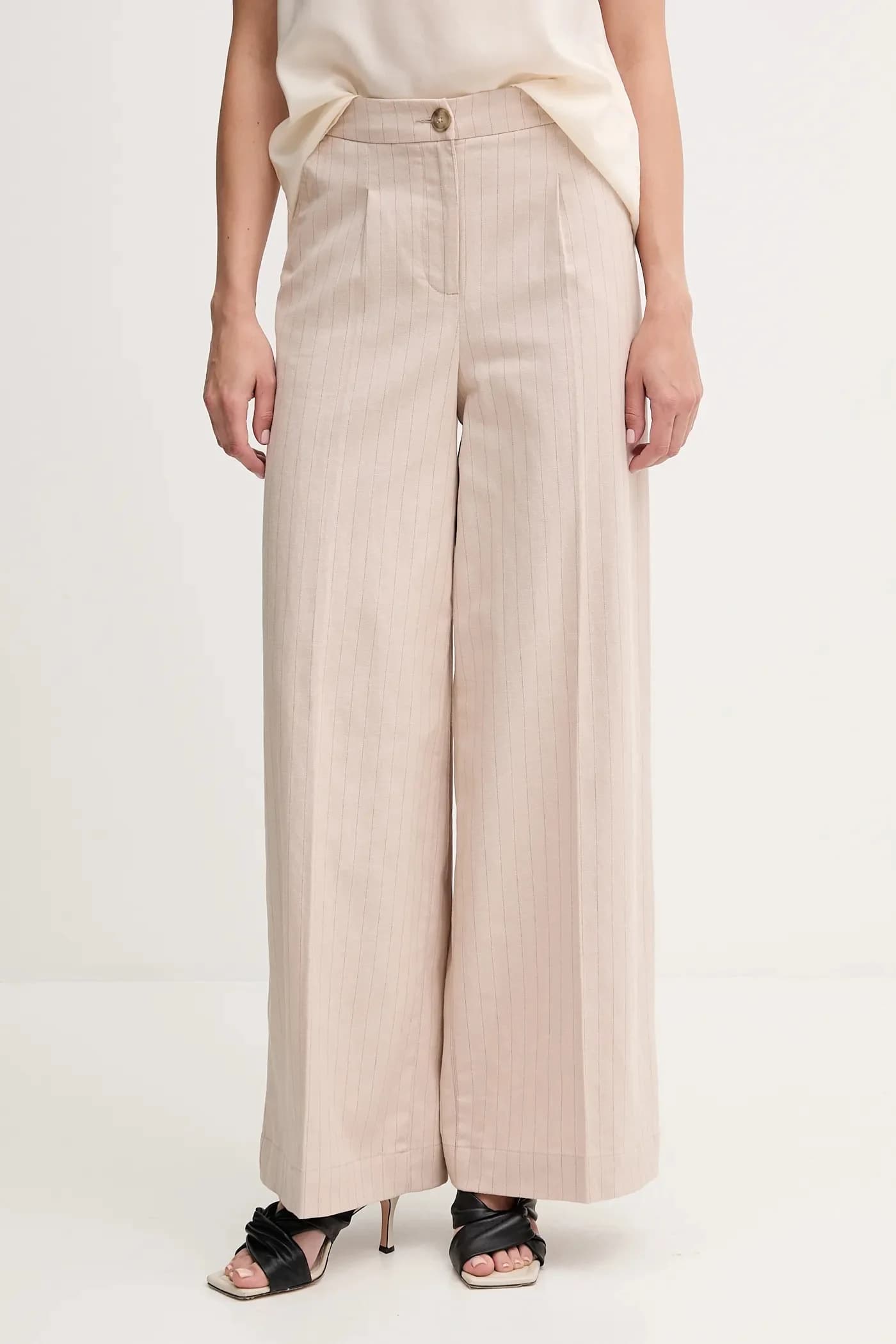 Брюки из смесового льна