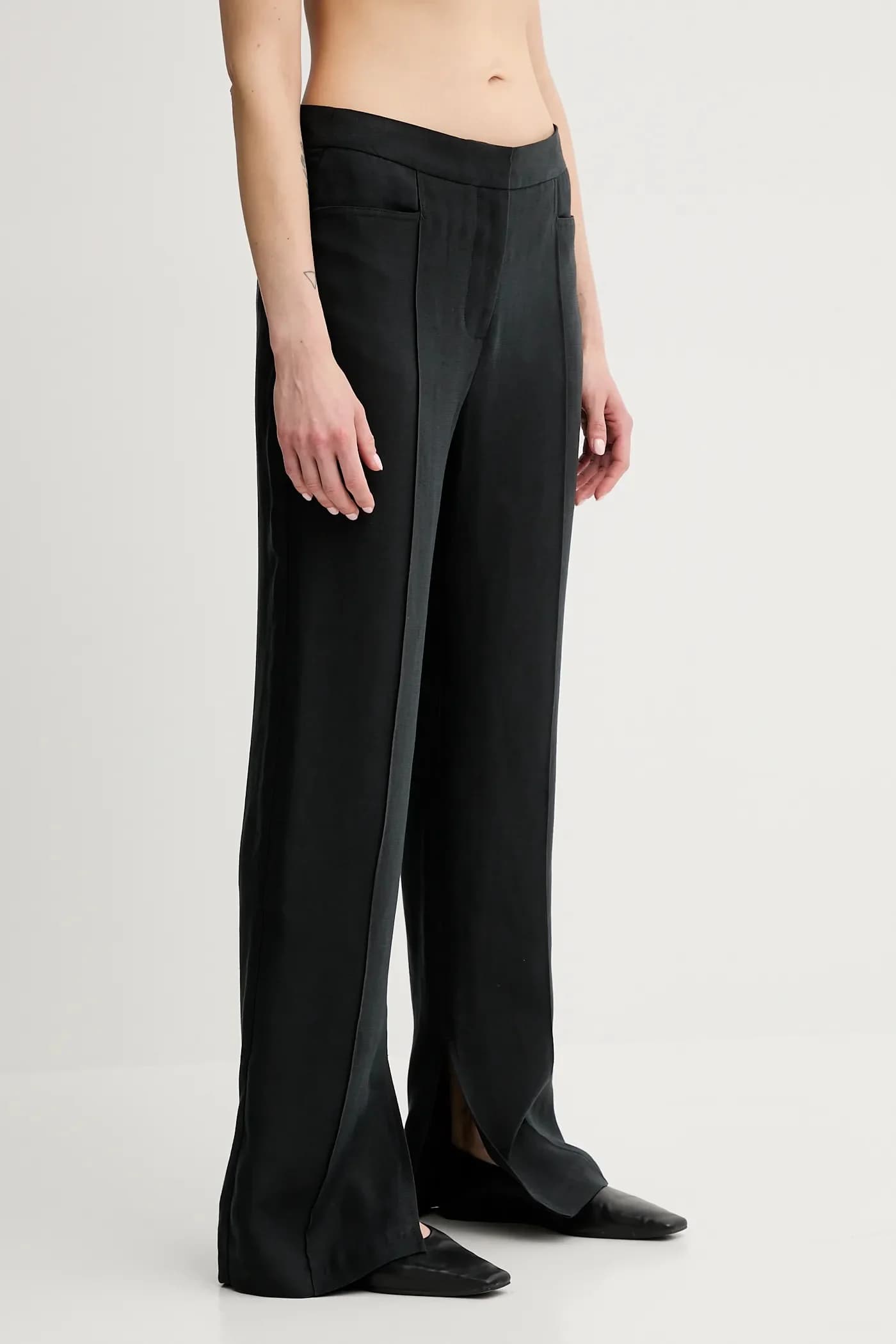 Брюки из смесового льна - фото 4