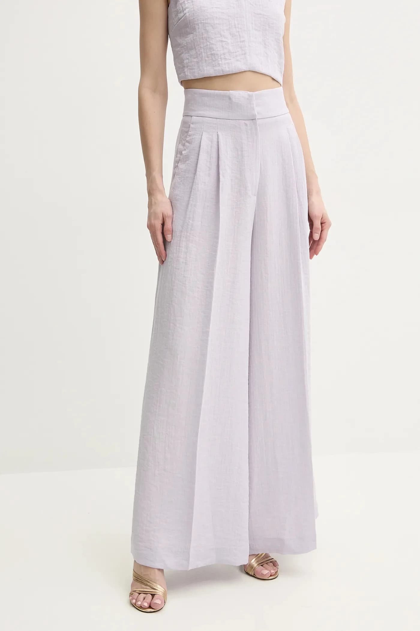 Брюки из смесового льна