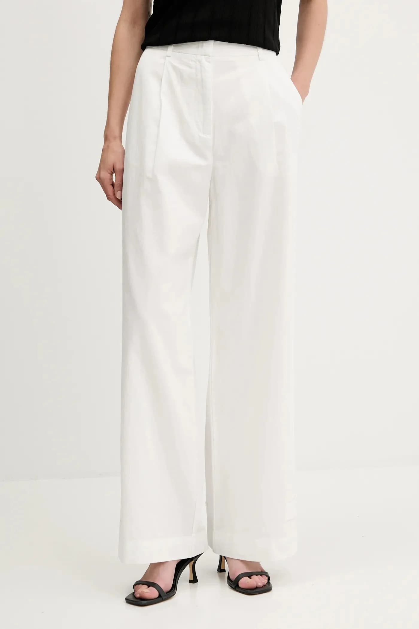 Брюки из смесового льна