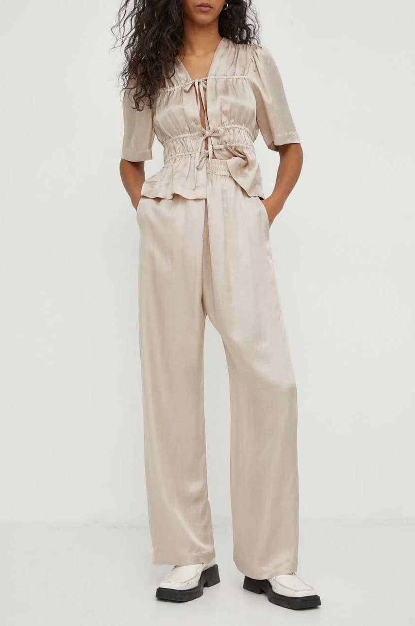 Брюки из смесового льна