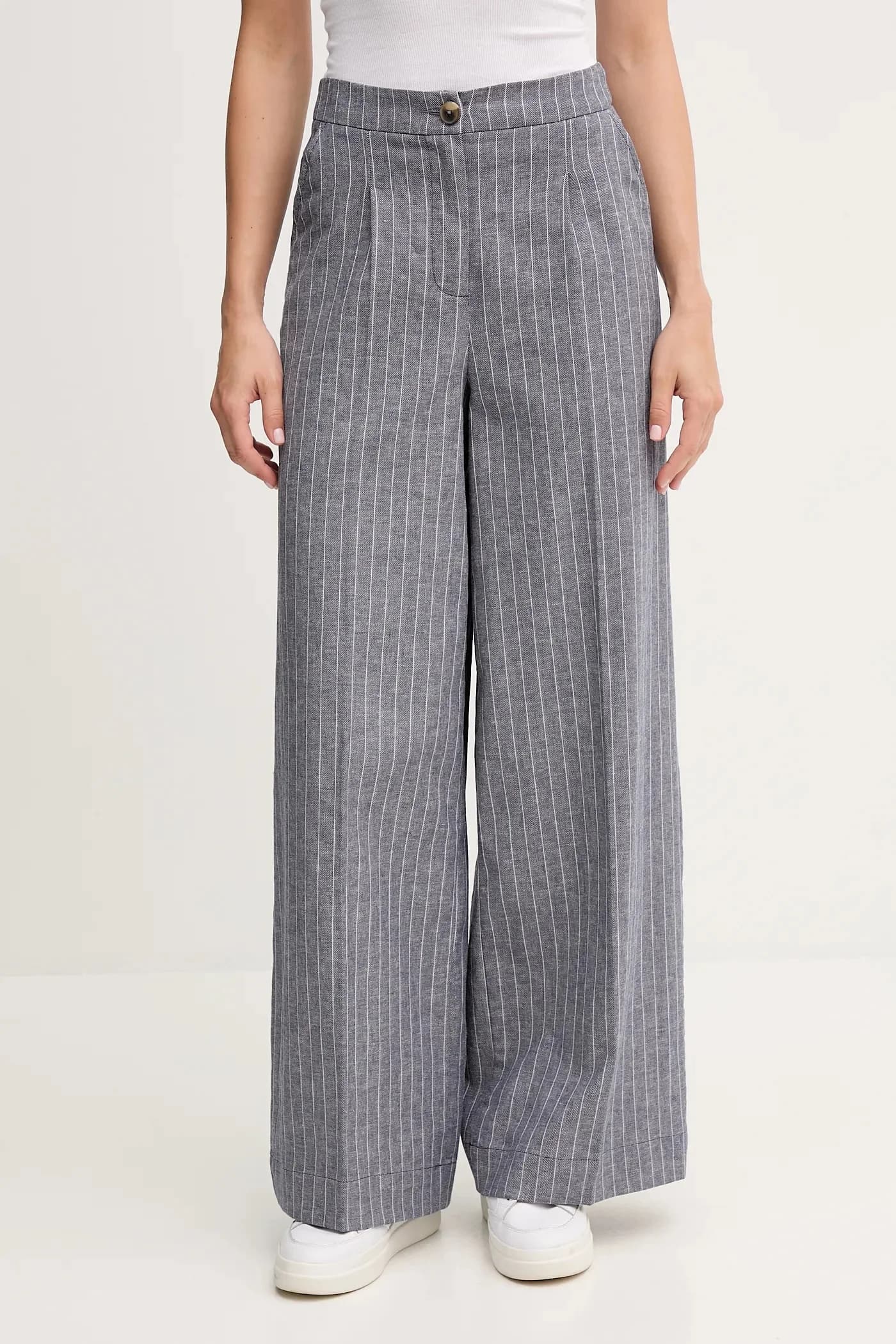 Брюки из смесового льна