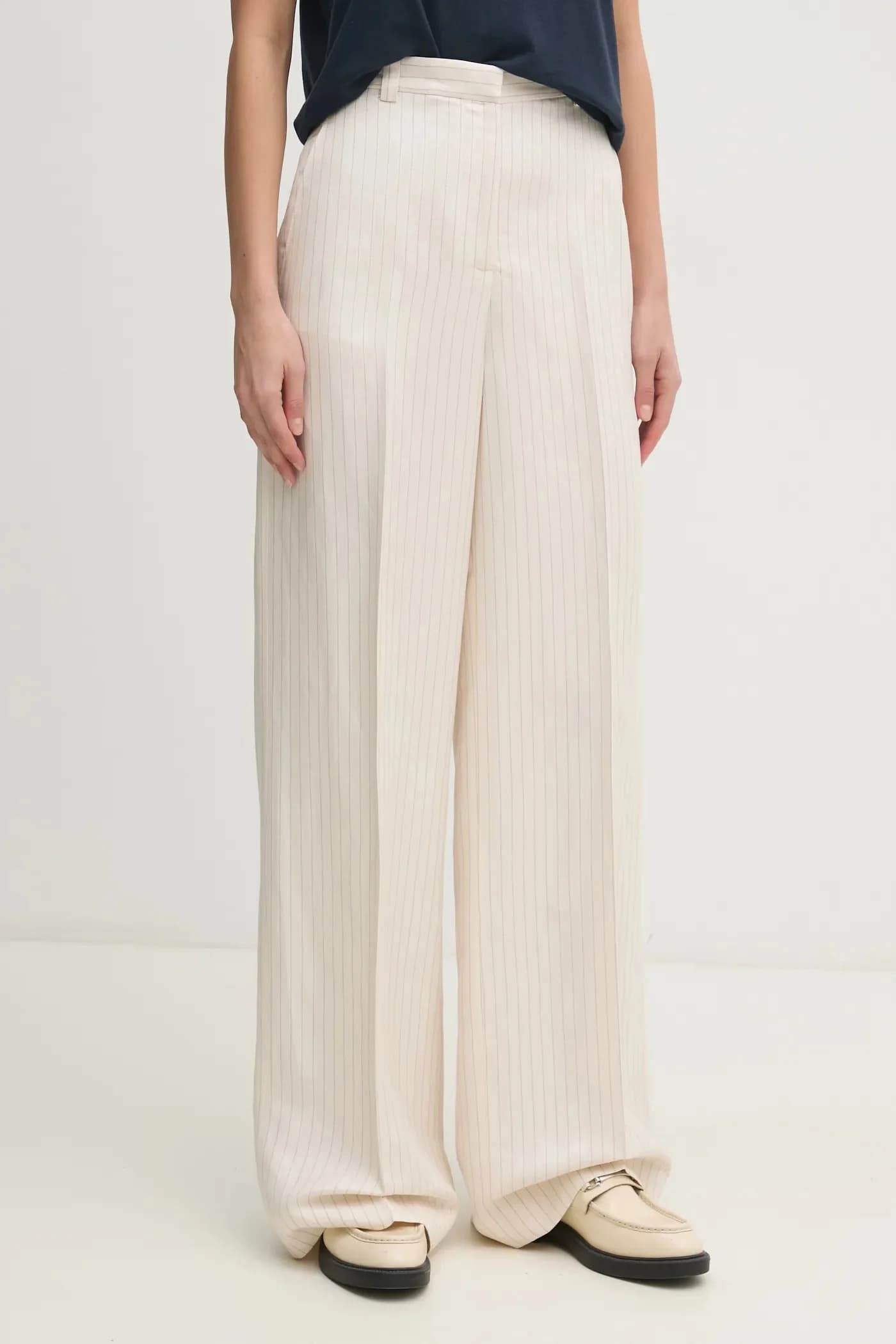 Брюки из смесового льна