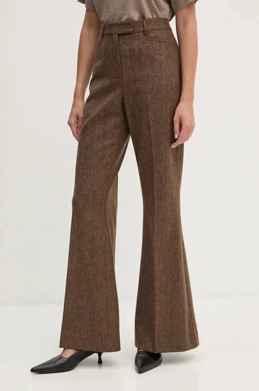 Брюки-клеш с узором «елочка» - фото 2