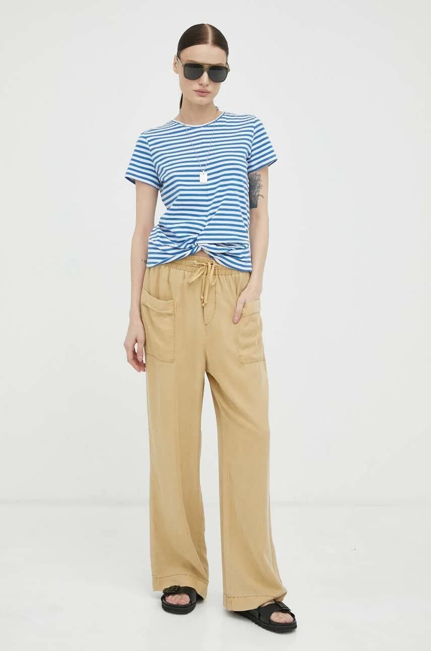 Стильные широкие брюки с завязками - фото 2