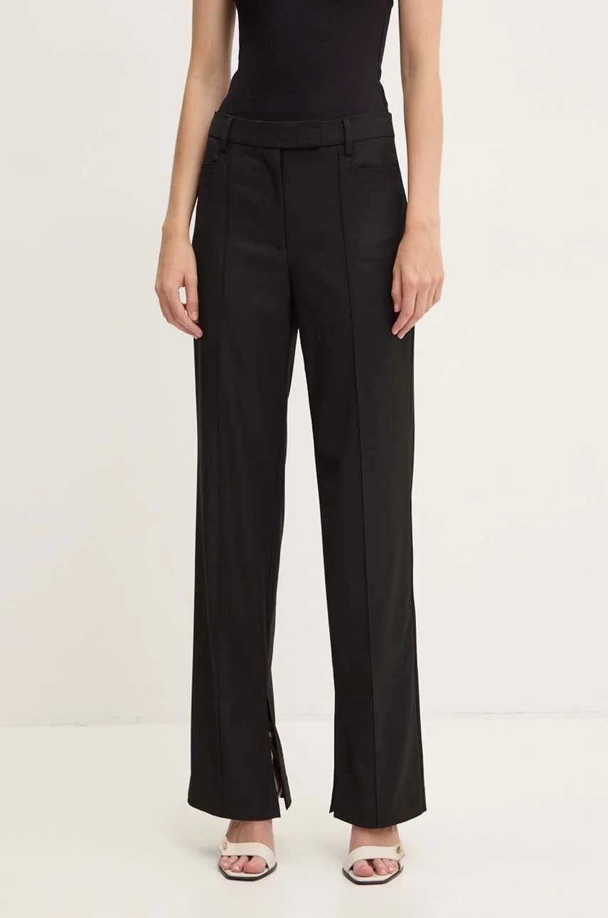 Узкие костюмные брюки из смесовой шерсти - фото 3