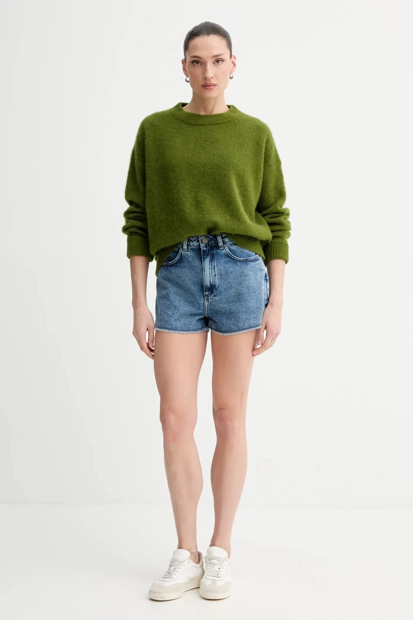 Хлопковые джинсовые шорты - фото 2