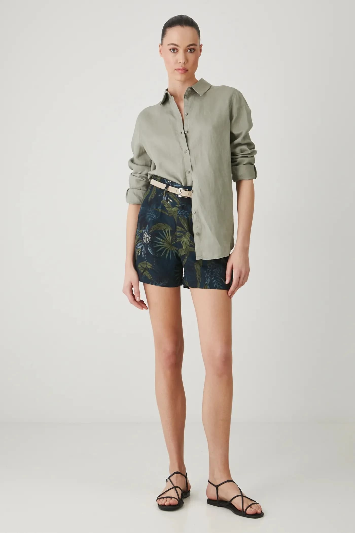 Шорты из смесового льна - фото 2