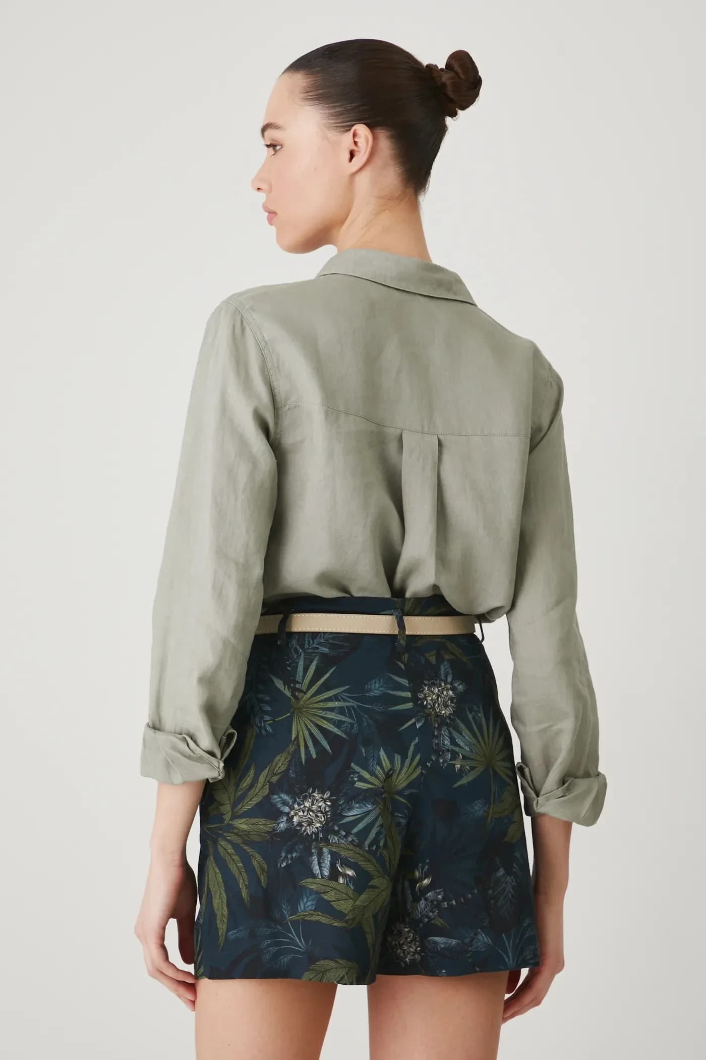 Шорты из смесового льна - фото 3