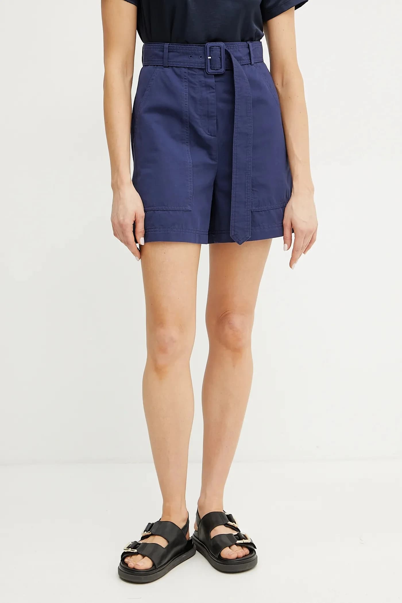 Шорты из смесового льна