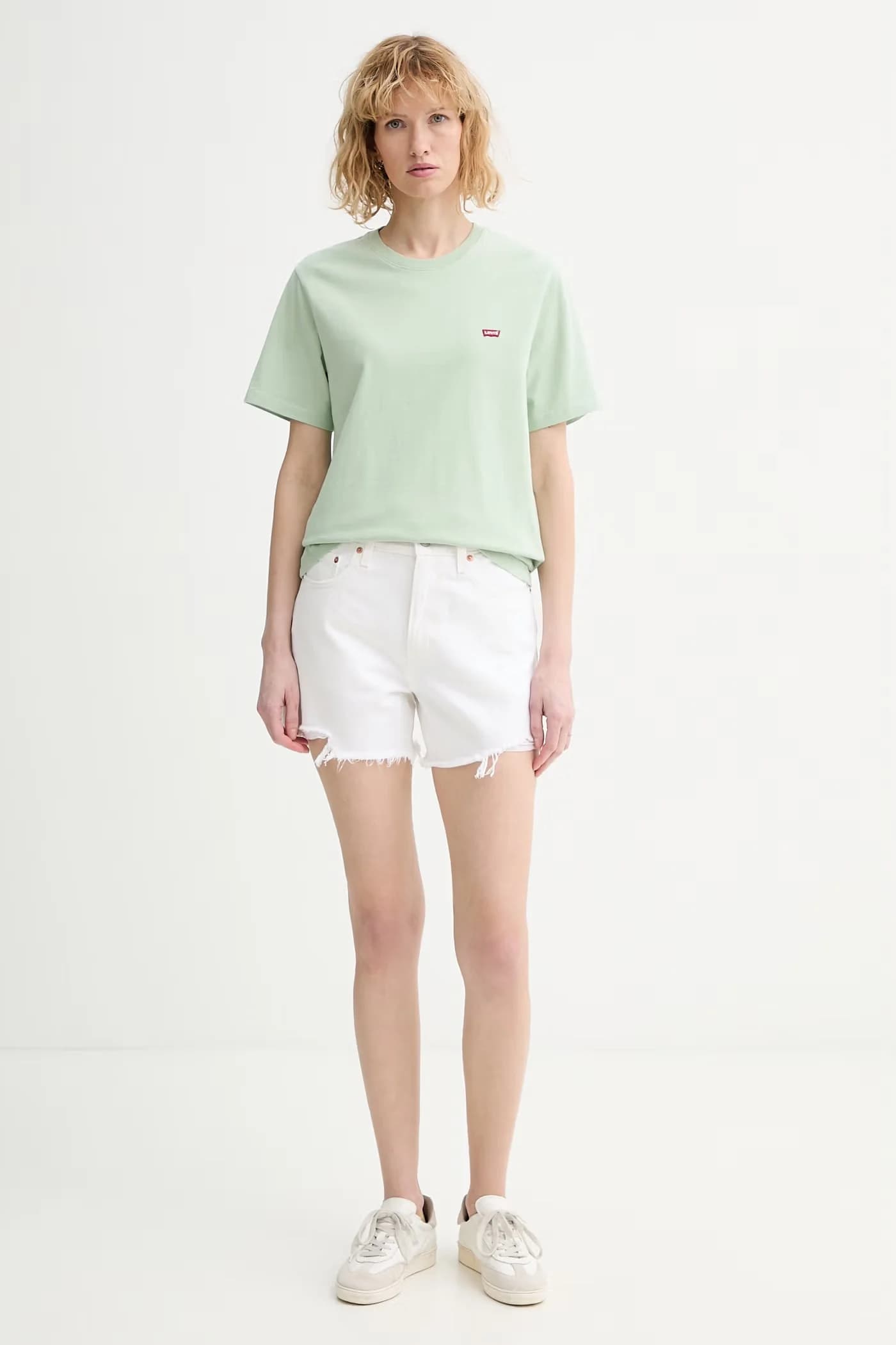 джинсовые шорты RIBCAGE ТРАПЕЦИЕВИДНОСТИ - фото 2