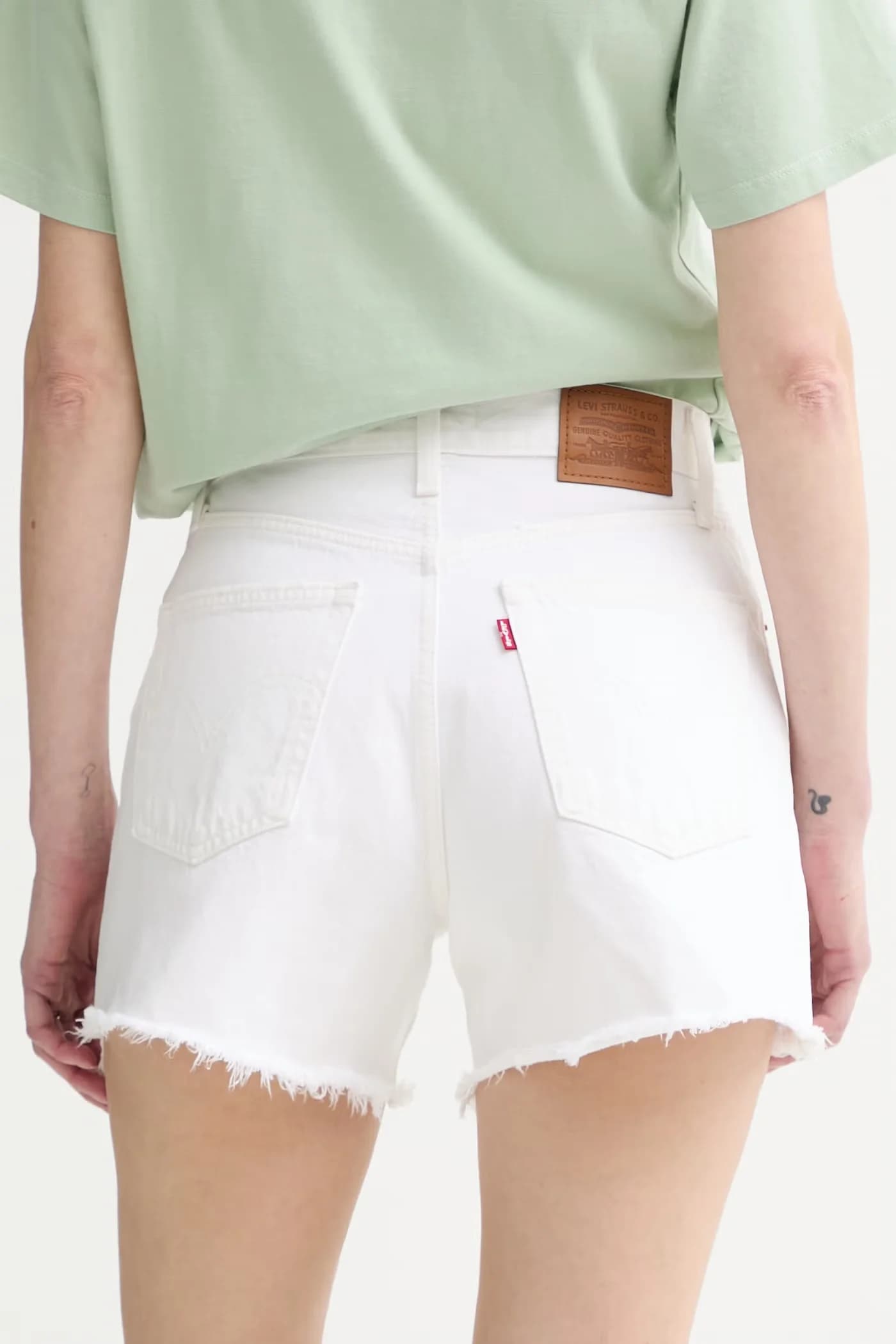 джинсовые шорты RIBCAGE ТРАПЕЦИЕВИДНОСТИ - фото 3