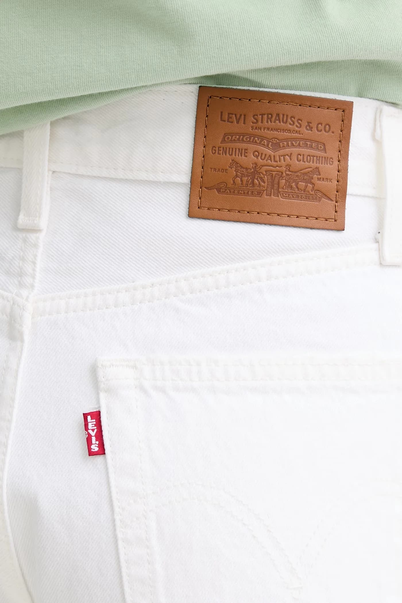 джинсовые шорты RIBCAGE ТРАПЕЦИЕВИДНОСТИ - фото 4