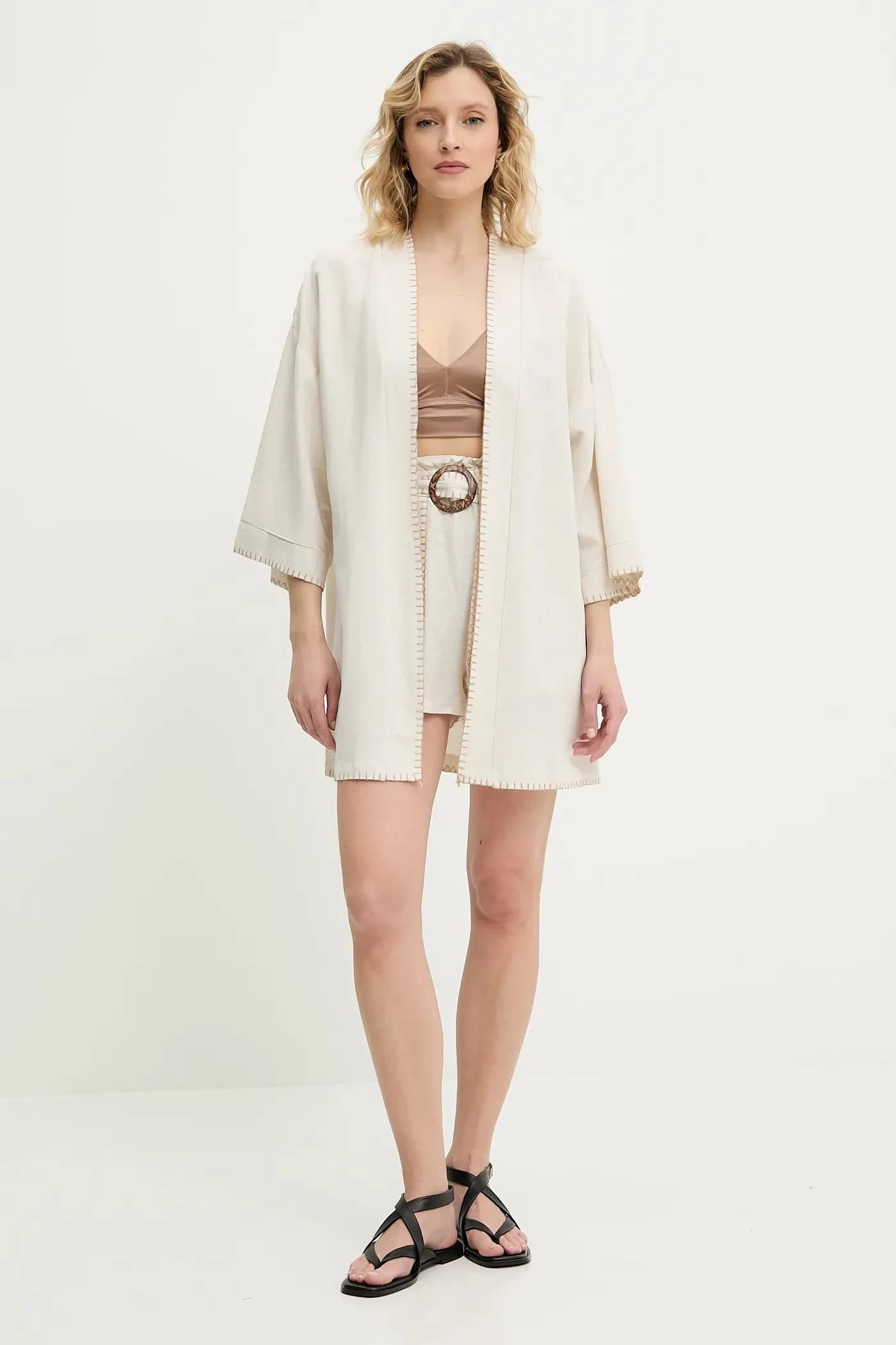 Шорты из смесового льна - фото 2