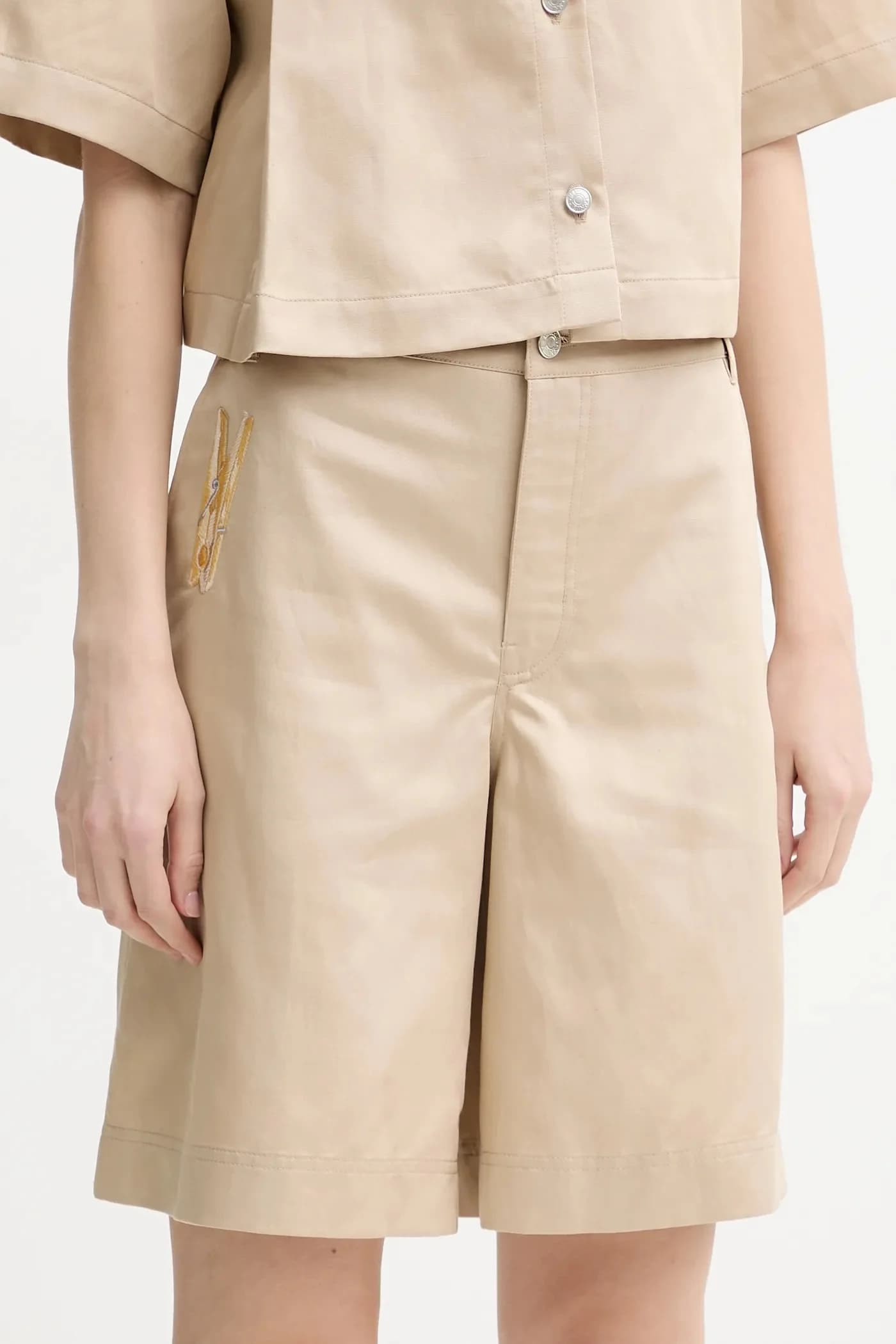 Шорты из смесового льна