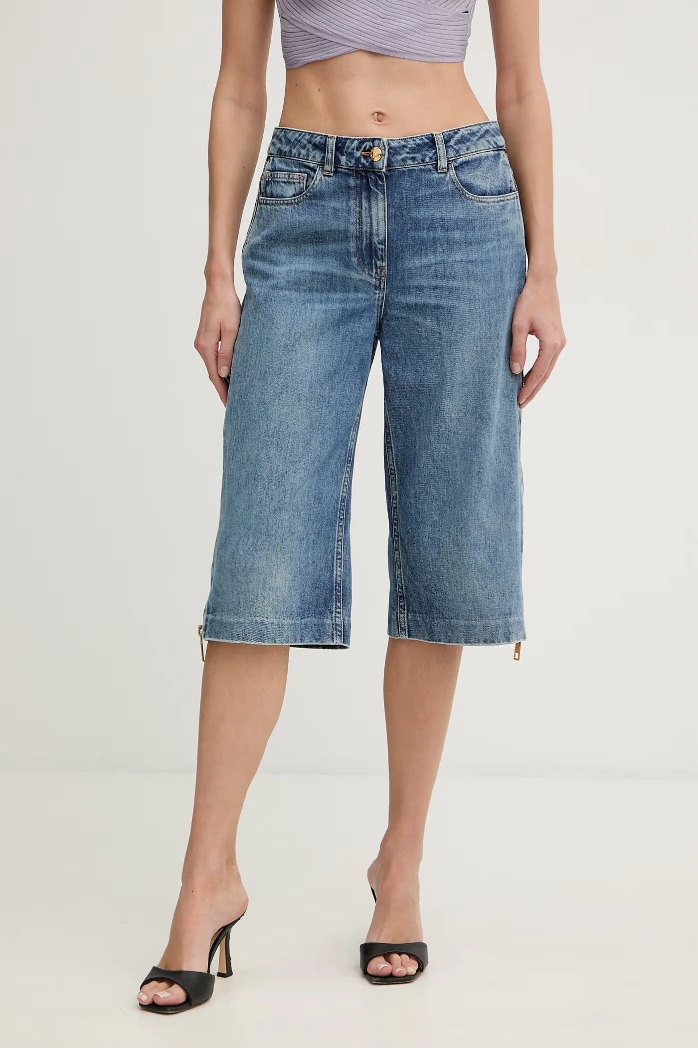 Женские джинсовые шорты-бермуды