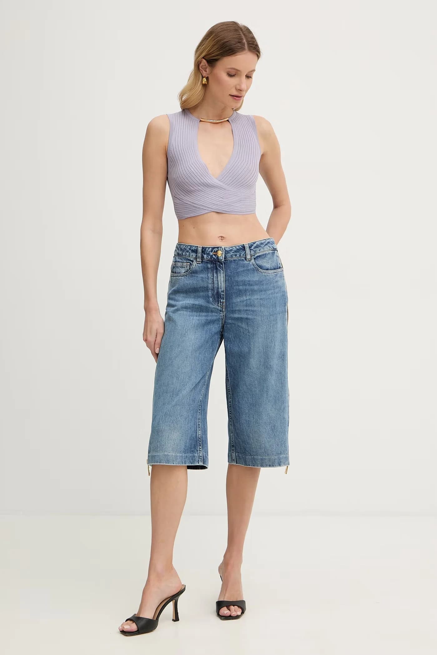 Женские джинсовые шорты-бермуды - фото 2