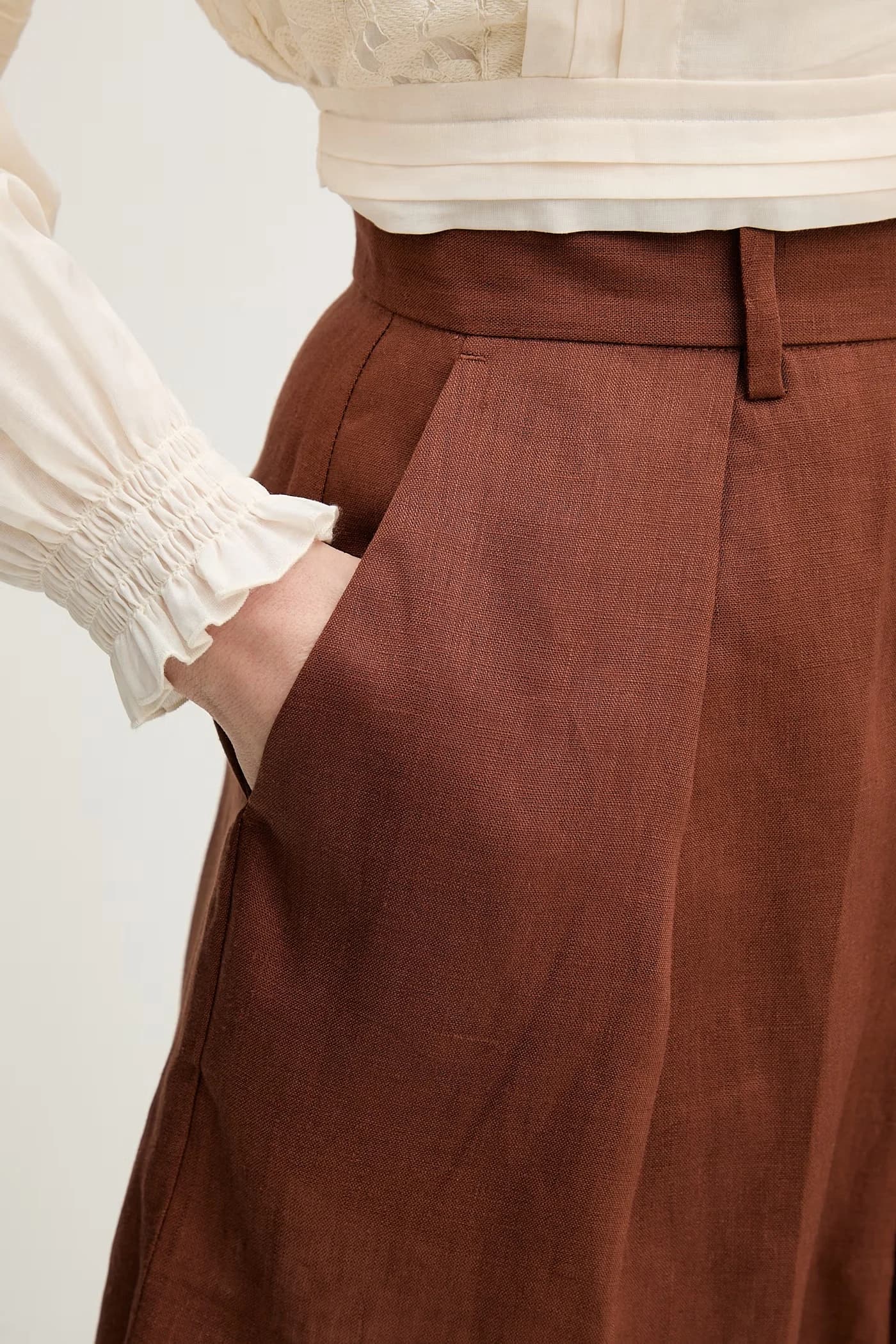 POSANE элегантные женские льняные шорты - фото 4