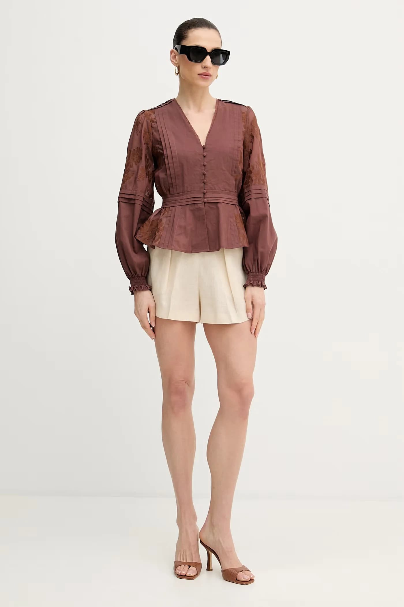 POSANE элегантные женские льняные шорты - фото 2