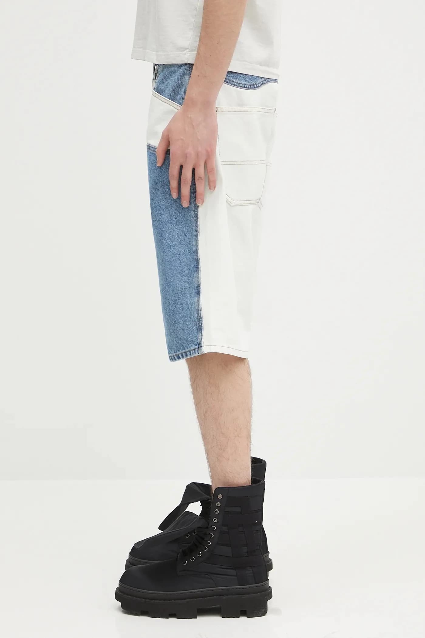 джинсовые шорты в стиле пэчворк Western Carpenter Shorts - фото 3