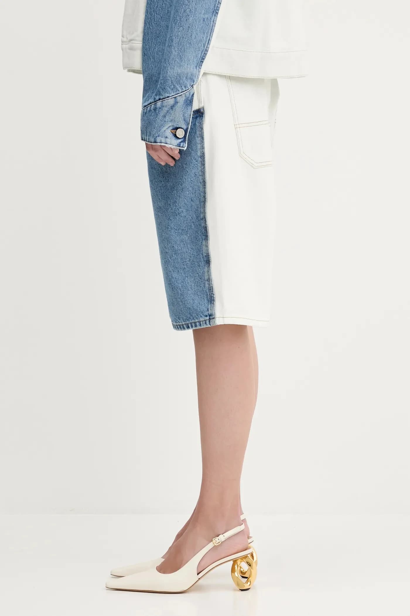 джинсовые шорты в стиле пэчворк Western Carpenter Shorts - фото 4