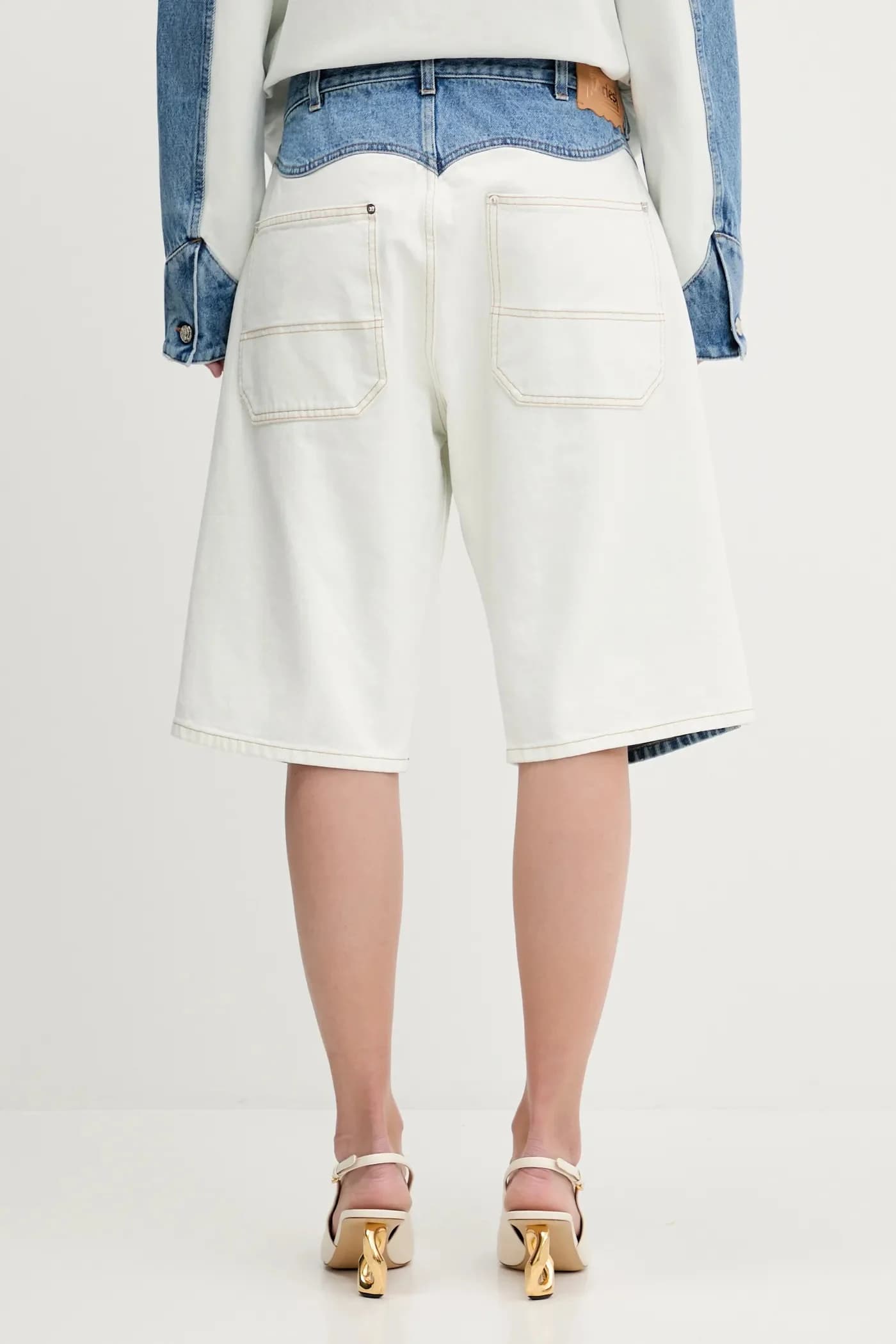 джинсовые шорты в стиле пэчворк Western Carpenter Shorts - фото 6