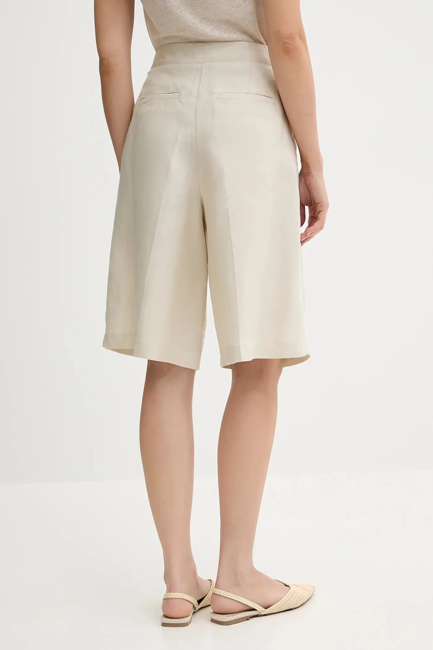 Шорты из смесового льна - фото 3