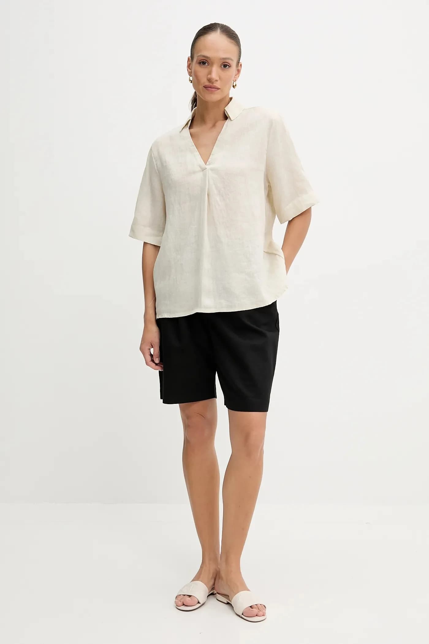 Шорты из смесового льна - фото 2