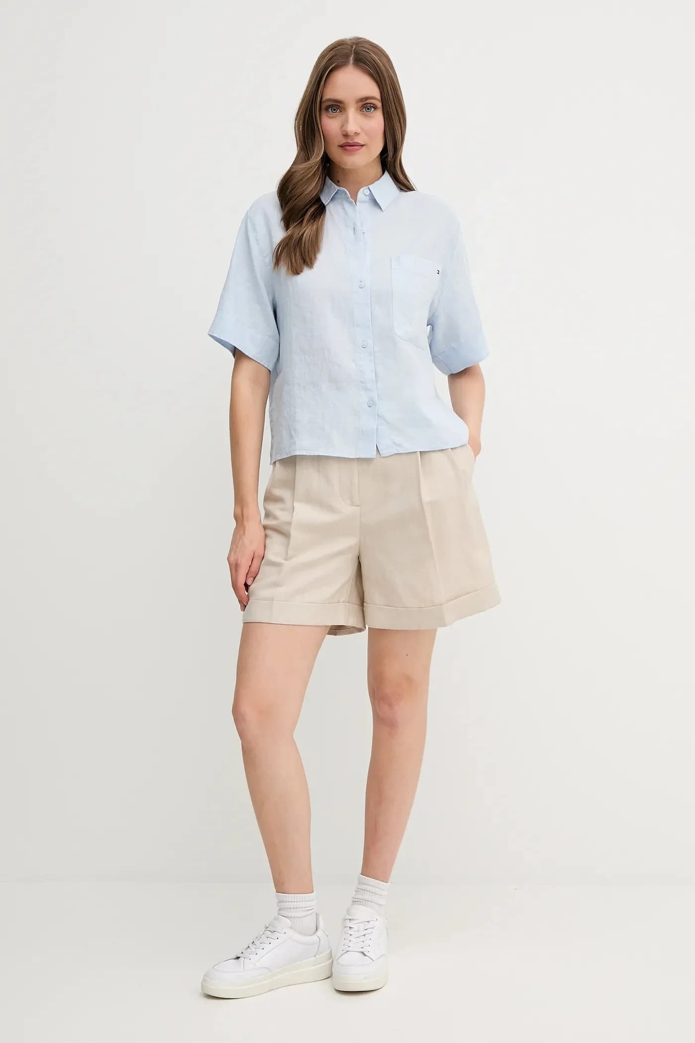 Шорты из смесового льна - фото 2