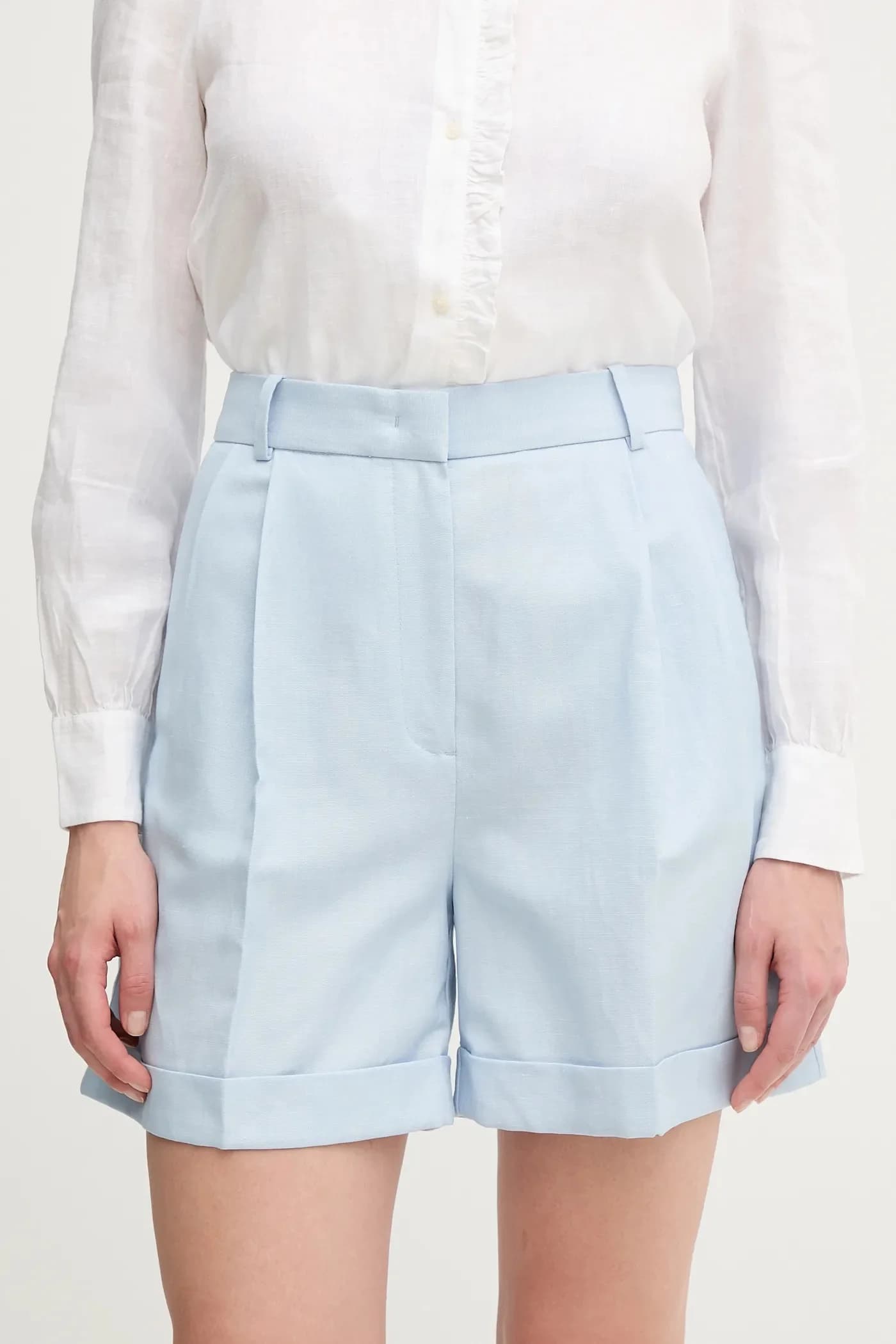 Шорты из смесового льна