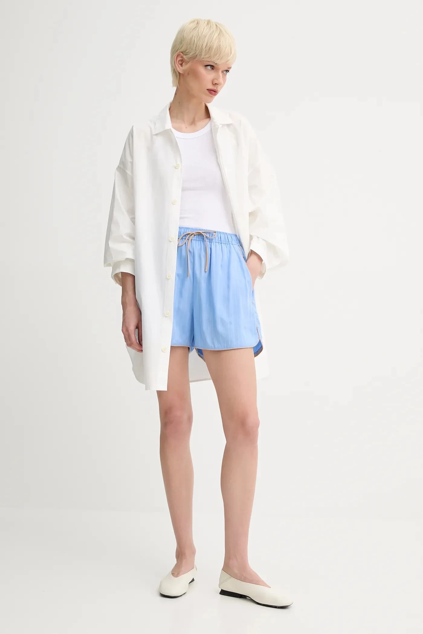 шорты UPPI из смесового льна - фото 2