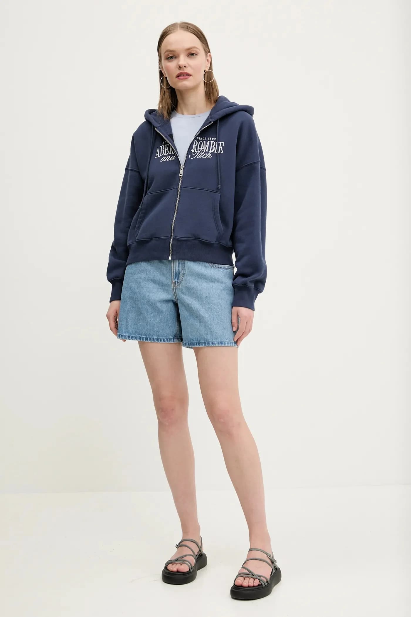 Хлопковые джинсовые шорты - фото 2