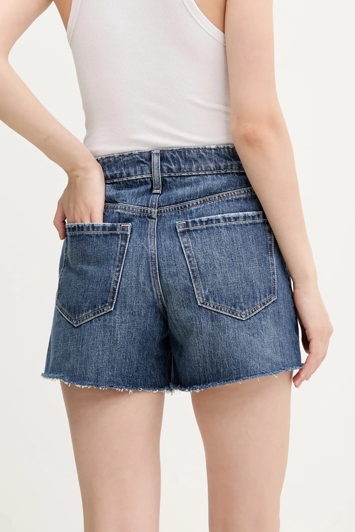 Хлопковые джинсовые шорты - фото 3