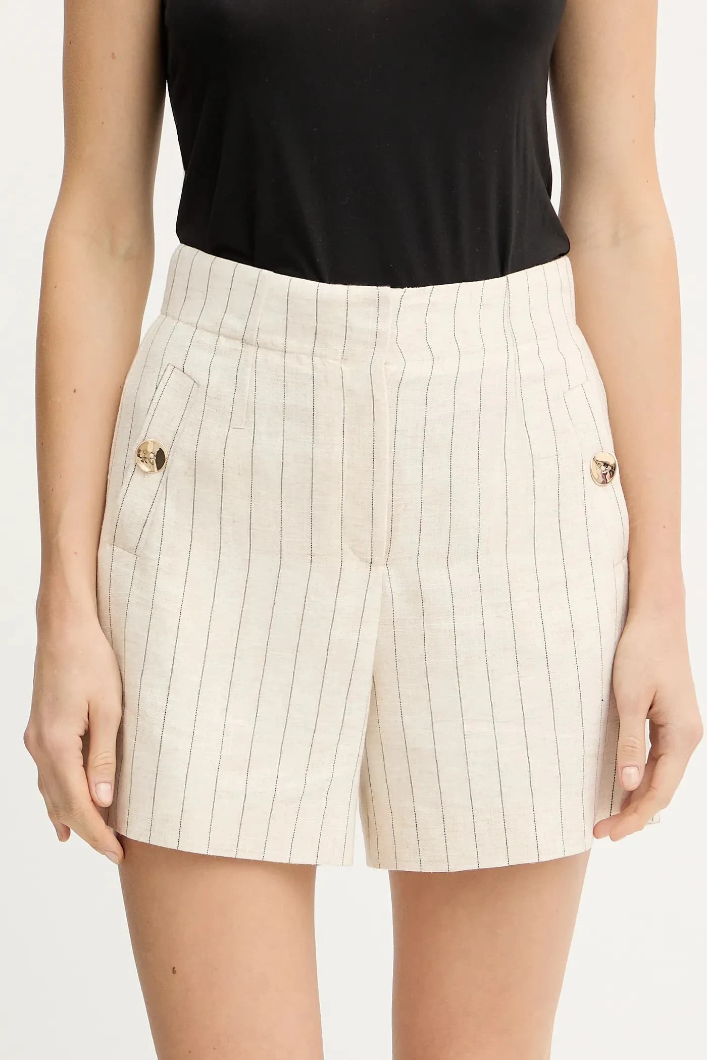 Шорты из смесового льна