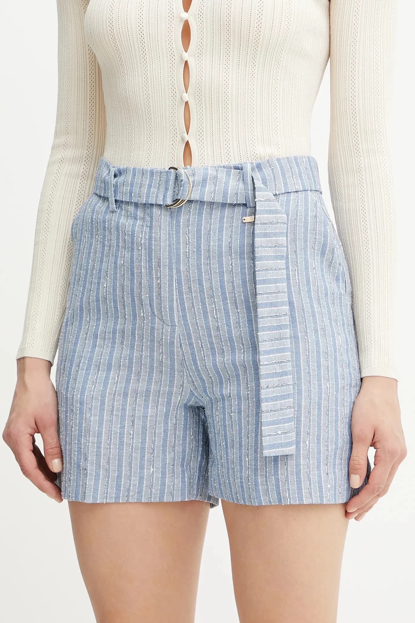 Шорты из смесового льна