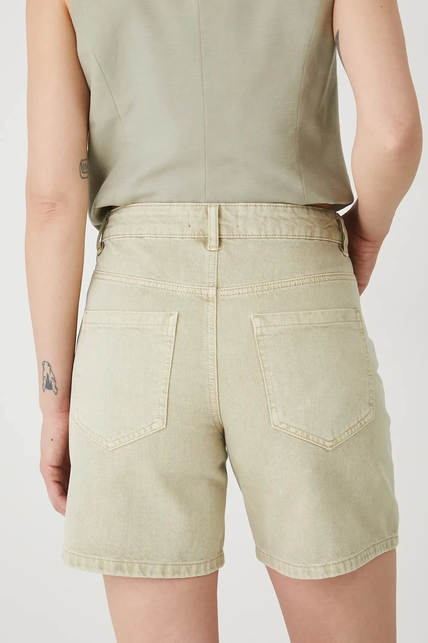 Хлопковые джинсовые шорты - фото 3