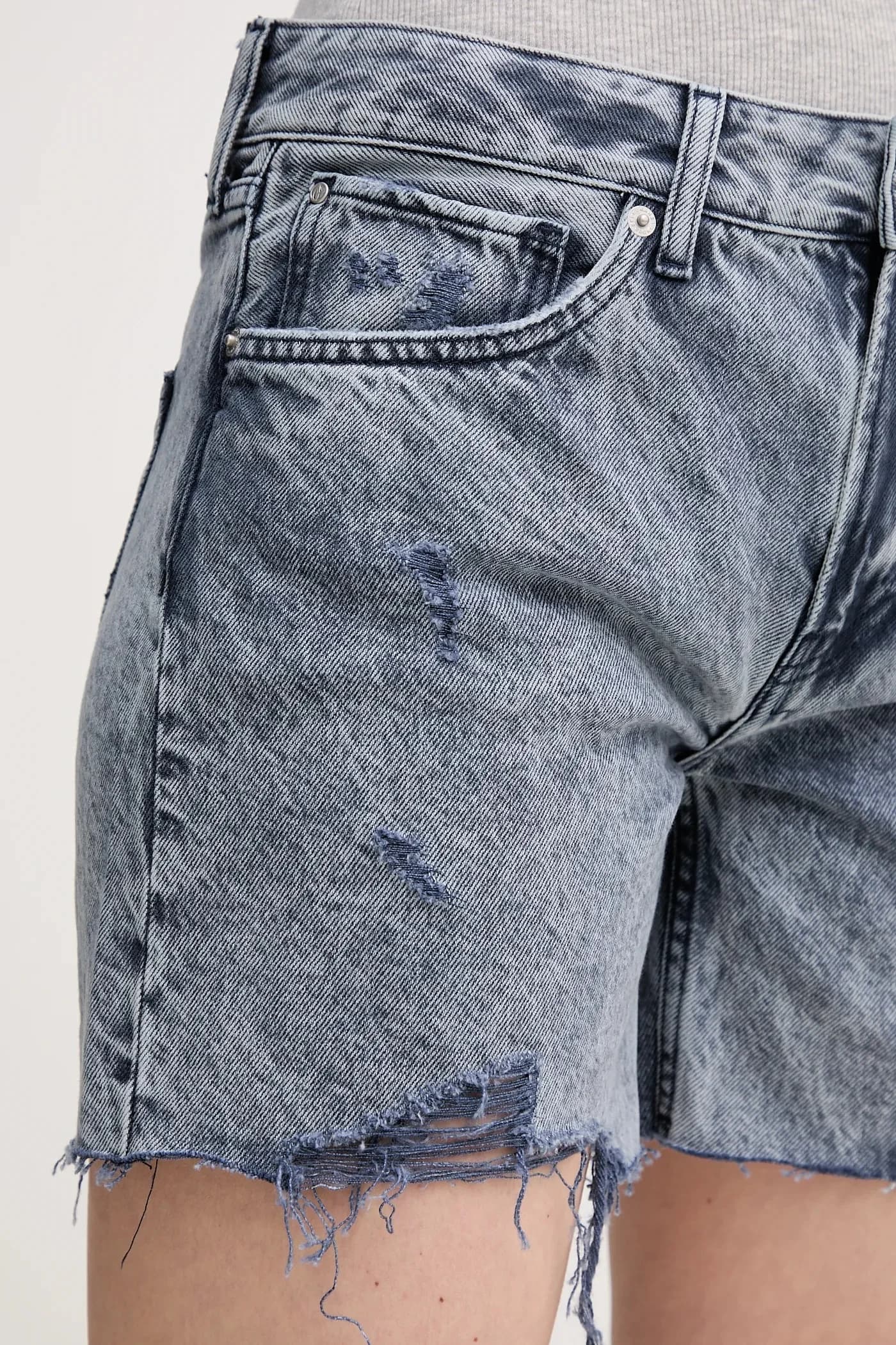 Шорты из хлопкового денима REGULAR SHORT MW DISTRESSED - фото 3