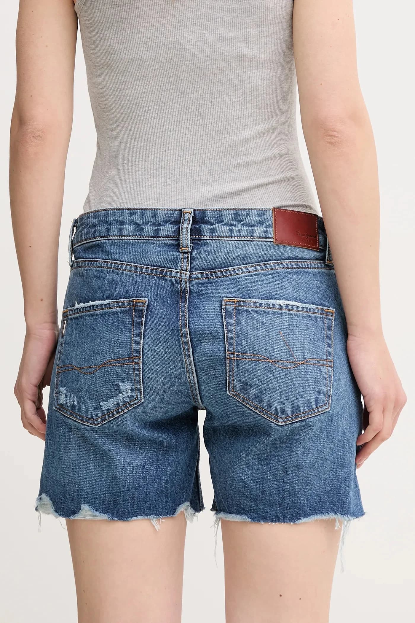 Шорты из хлопкового денима REGULAR SHORT MW DISTRESSED - фото 2